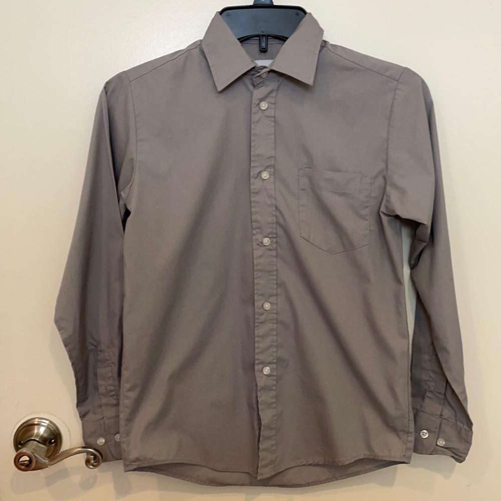 Boys gray button down